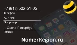 Кто звонил с 8125025105 - регион и оператор